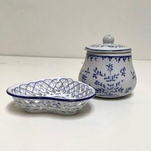 Vintage Delft ware Heart Dish Hand Painted Designed by OTS Holland